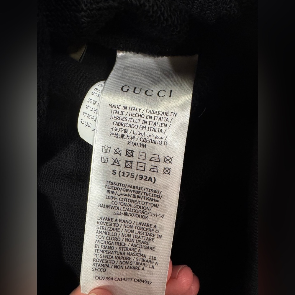 Gucci Adult Medium Web Accent Graphic Print Hoodie NWT - Picture 8 of 9